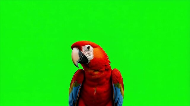 Vibrant scarlet macaw parrot with striking colors, ready for creative projects