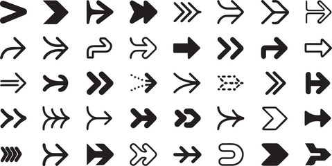 Diverse Arrow Icon Pack Modern and Minimalist Pointer Symbols Directional Signs