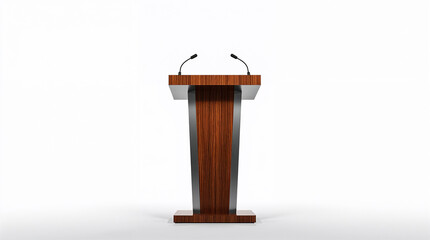 Wooden Podium Isolated on a White Background