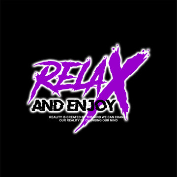 Naklejki relax and enjoy slogan vintag...