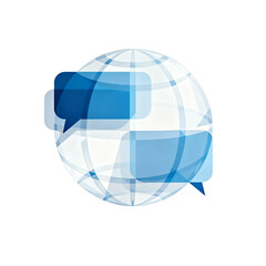 Interconnecting Speech Bubbles Global Network Vector Logo