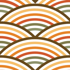 Japanese traditional Seigaiha seamless pattern. Retro fashioned scallops print
