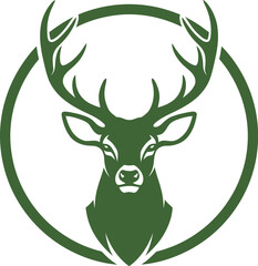 Deer buck stag antlers wildlife nature forest animal mammal hunting circle green
