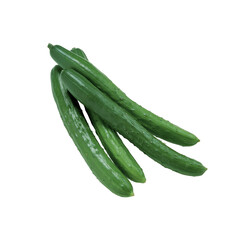 A cluster of fresh vibrant green cucumbers with a textured surface against a stark black background showcasing their natural beauty