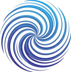 Abstract swirl vortex spiral motion design element graphic blue white background