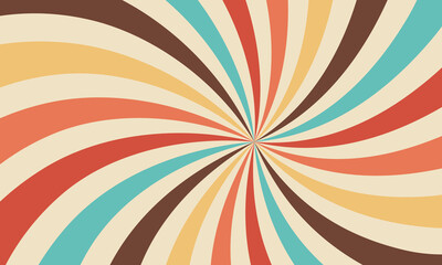 Retro background. Vector pattern with a vintage color palette. Groovy textured poster. Abstract starburst banner