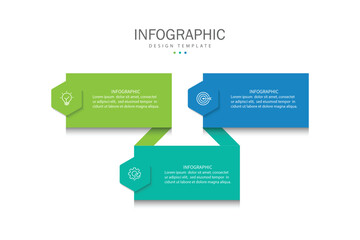 3 Elements Infographic design template. Presentations, Reports, Banners, Posters, Strategies, and Plans. Vector illustration.