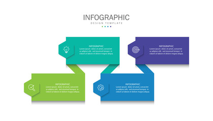 4 Elements Infographic design template. Presentations, Reports, Banners, Posters, Strategies, and Plans. Vector illustration.
