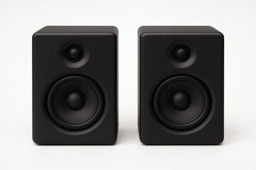 Obraz premium Compact Desktop Speakers — Modern Sleek Audio Devices for Home, Office, and PC Setups