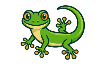 Naklejka premium Vector Illustration of a Green Gecko