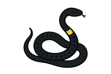 Fototapeta premium Vector Illustration of a Black Snake