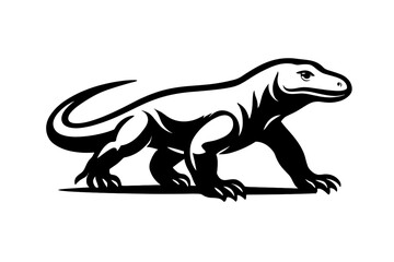 Obraz premium Vector Illustration of a Komodo Dragon Silhouette