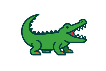 Fototapeta premium Vector Illustration of a Green Alligator
