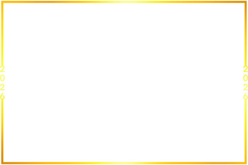 Happy new year gold  frame, HNY 2026 border frame 