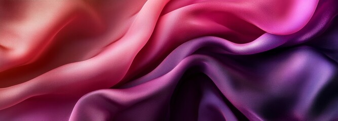 Fototapeta premium The poster background features a grainy texture in shades of dark purple, magenta, and pink, ideal for a wide banner or header backdrop