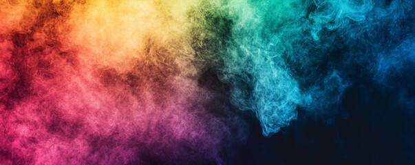 Fototapeta premium Background featuring grainy noise and abstract color gradient shape with vibrant glowing rainbow colors including yellow, green, pink, blue, and black noise texture for banner design