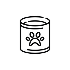 A cylindrical can with a paw print on it