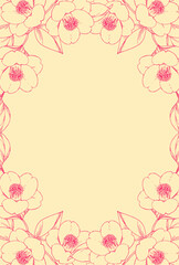 レトロ風椿の寒中見舞い