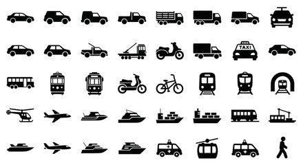 Transportation Vector Icons A Comprehensive Collection of Vehicles and Modes of Transport