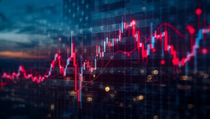 Stock market crash usa financial crisis economic recession investment loss concept