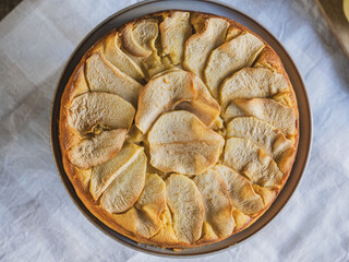 top view of a typical homemade apple pie