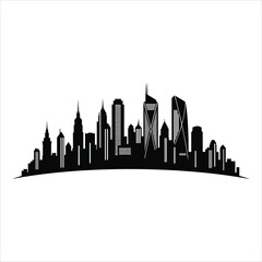 Obraz premium Modern city skyline silhouette buildings architecture
