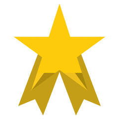 Obraz premium Golden Star Award with Ribbons and Sparkles