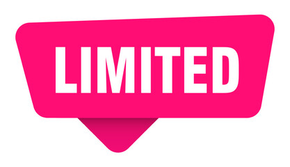 limited magenta sticker isolated on transpatent background. limited sign