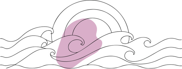 Flowing waves and abstract shape water ocean