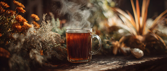 Tea in Autumn Setting