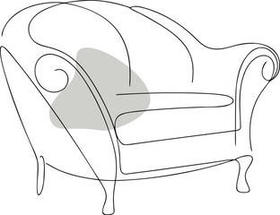 Elegant armchair with gray accent furniture interior