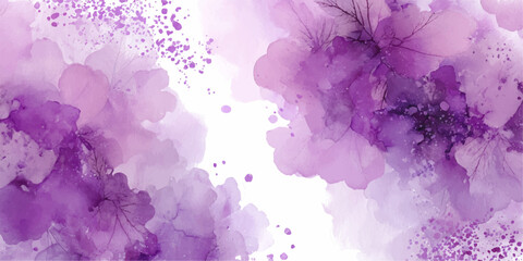 Soft watercolor blooms in shades of lavender and purple with delicate white accents