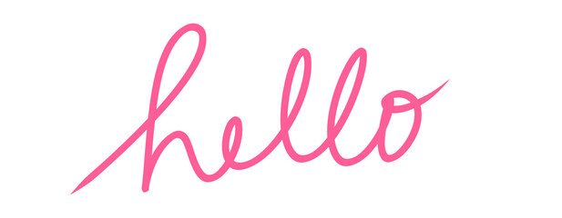 Hand Drawn hello  PINK