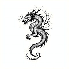 Fototapeta premium chinese dragon tattoo vector