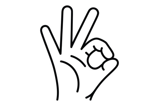 Hand gesture showing the number three with an okay sign