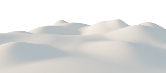 Snow-Covered Hills Under a Calm Sky. 3D render.	
