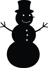 Christmas, Holiday, Festive, Winter, Snowman, Hat, Scarf, Carrot, Nose, Button, Arm, Stick, Decoration, Celebration, Season, Silhouette, Vector, Illustration, Artwork, De