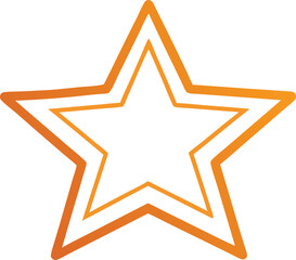 Hand drawn orange star outline with a watercolor texture