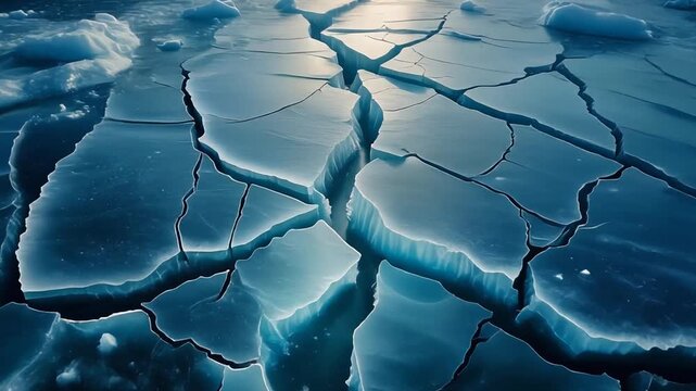 cracked glacier surface video