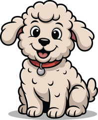 Obraz premium Cute cartoon a illustrator vector Sheep dog
