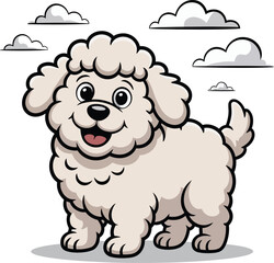 Fototapeta premium Cute cartoon a illustrator vector Sheep dog
