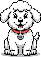 Obraz premium Cute cartoon a illustrator vector Sheep dog