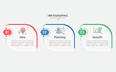 Business infographic template. 3 Step timeline journey. Process diagram, 3 options on white background, Infograph elements vector illustration.