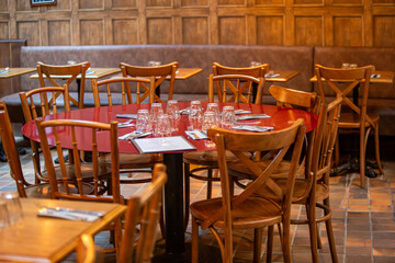 A classic bistro table awaits guests.