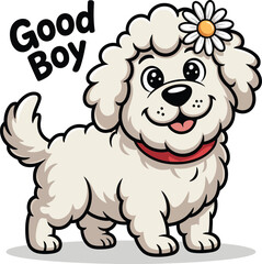 Obraz premium Cute cartoon a illustrator vector Sheep dog