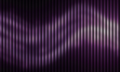 Purple ribbed glass gradient background with luminous white wave reflection, futuristic elegant texture for digital visuals