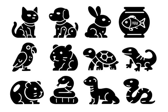 Guinea snake hamster fish icon icons futuristic cat vector pet parrot ferret