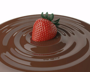 Indulge your senses with this luscious strawberry dipped in rich, smooth chocolate sauce, a perfect dessert temptation