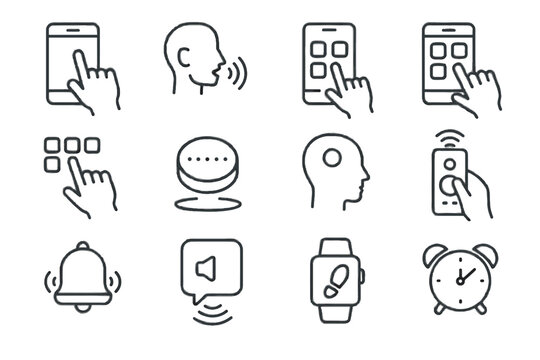Counter icons control interface icon vector touch signal modern voice interaction alarm