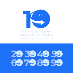 10 years anniversary celebrations logo concept